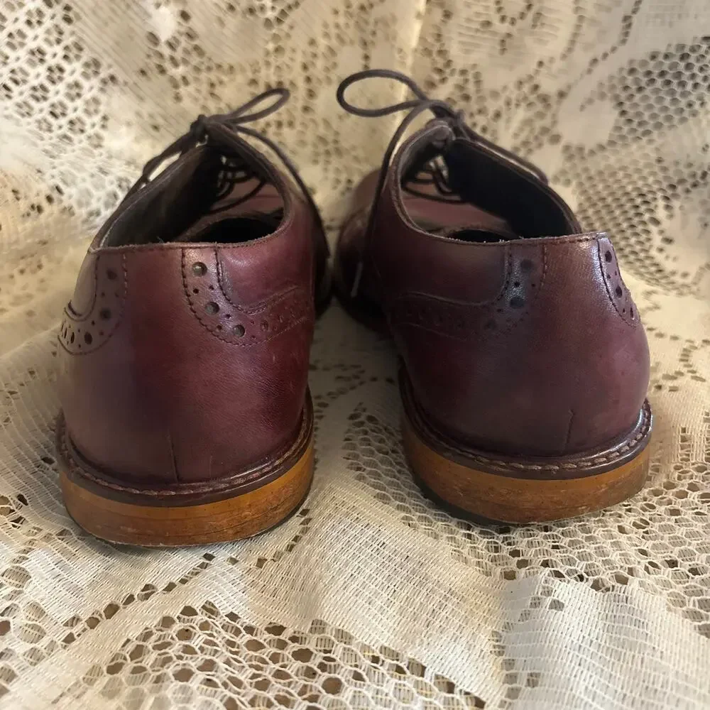 Joseph Abboud Men's US 9 Burgundy Leather Oxford Dress Shoes